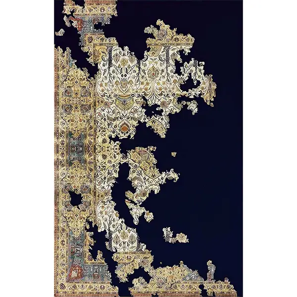 فرشینه و قالیچه طرح مدرن مناسب هال و پذیرایی برند دفه کد 949-1