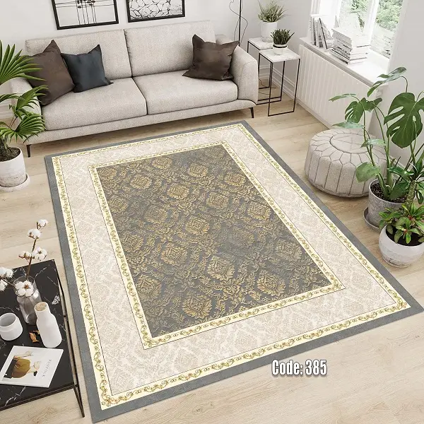 فرشینه و قالیچه ( مستطیل ، گرد ، بیضی ) جنس پارچه شانل ترک طرح سنتی مناسب هال و پذیرایی برند دفه کد 385
