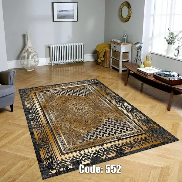 فرشینه و قالیچه ( مستطیل ، گرد ، بیضی ) جنس پارچه شانل ترک طرح سنتی مناسب هال و پذیرایی برند دفه کد 552
