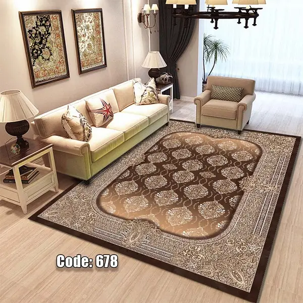 فرشینه و قالیچه ( مستطیل ، گرد ، بیضی ) جنس پارچه شانل ترک طرح سنتی مناسب هال و پذیرایی برند دفه کد 678