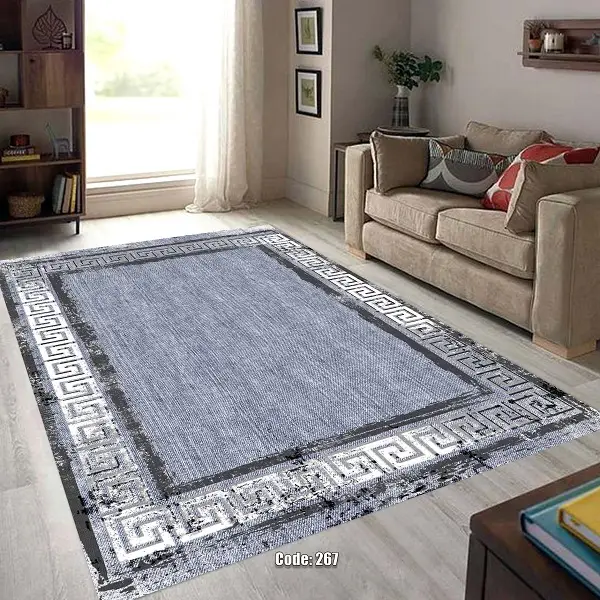 فرشینه و قالیچه ( مستطیل ، گرد ، بیضی ) جنس پارچه شانل ترک طرح وینتیج مناسب هال و پذیرایی برند دفه کد 267