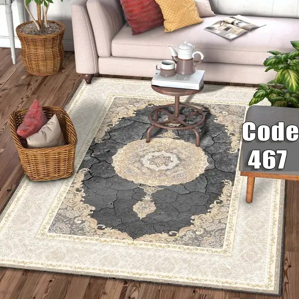 فرشینه و قالیچه ( مستطیل ، گرد ، بیضی ) جنس پارچه شانل ترک طرح وینتیج مناسب هال و پذیرایی برند دفه کد 467