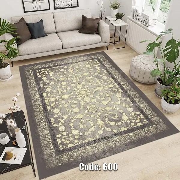 فرشینه و قالیچه ( مستطیل ، گرد ، بیضی ) جنس پارچه شانل ترک طرح وینتیج مناسب هال و پذیرایی برند دفه کد600