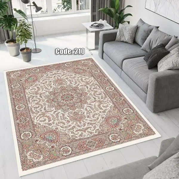 فرشینه و قالیچه ( مستطیل ، گرد ، بیضی ) جنس پارچه شانل ترک طرح سنتی و مدرن مناسب هال و پذیرایی برند دفه کد 210...