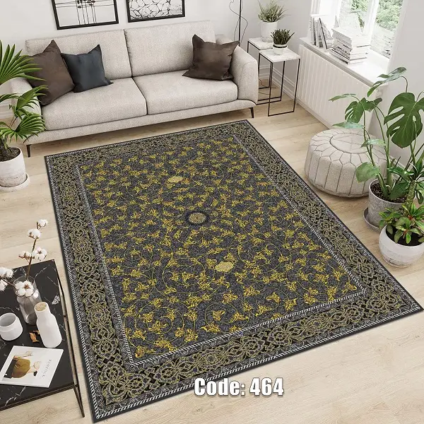 فرشینه و قالیچه ( مستطیل ، گرد ، بیضی ) جنس پارچه شانل ترک طرح سنتی و مدرن مناسب هال و پذیرایی برند دفه کد 464