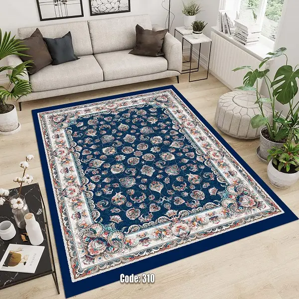 فرشینه و قالیچه ( مستطیل ، گرد ، بیضی ) جنس پارچه شانل ترک طرح سنتی و مدرن مناسب هال و پذیرایی برند دفه کد 310